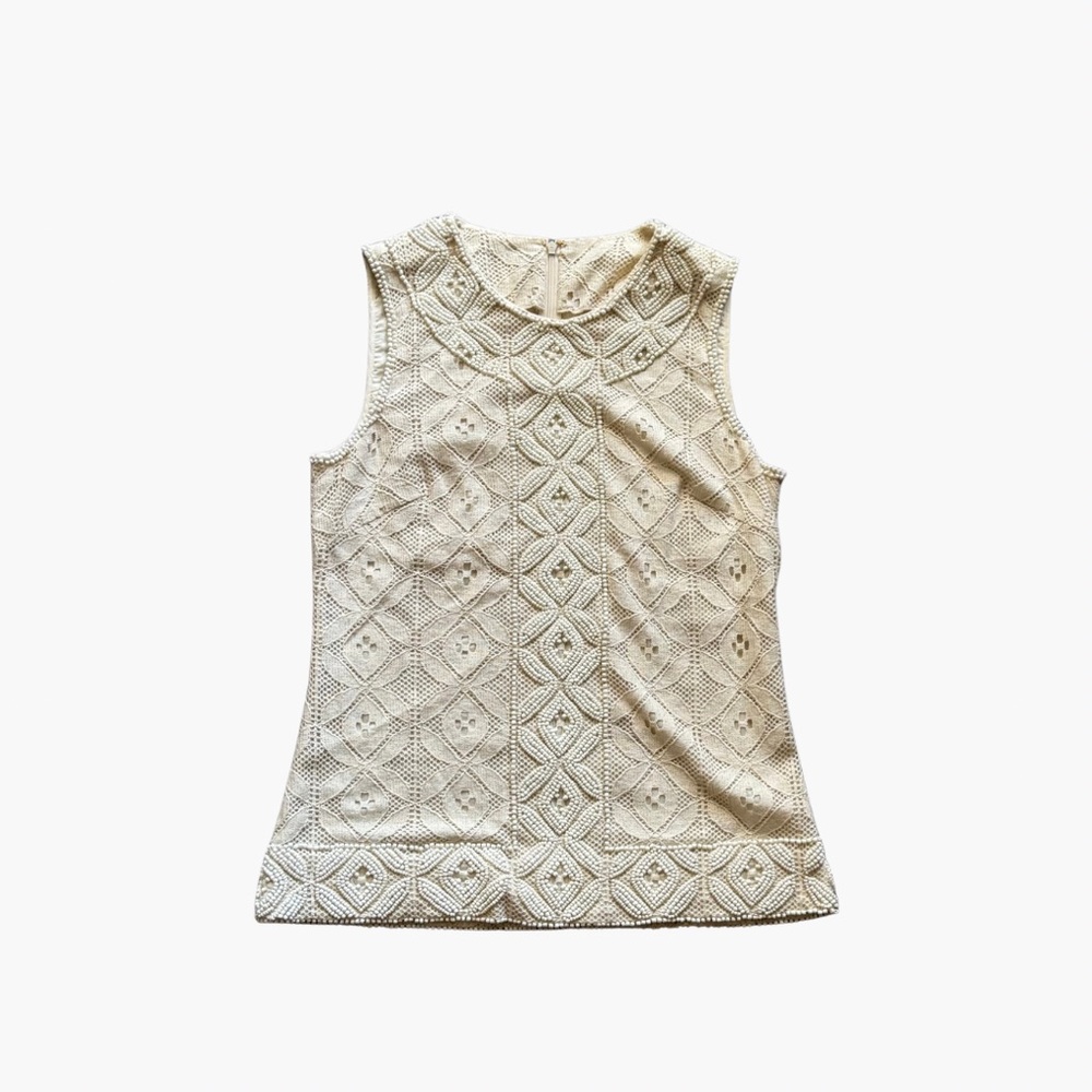 Tory Burch Beaded Lace Crocheted Top